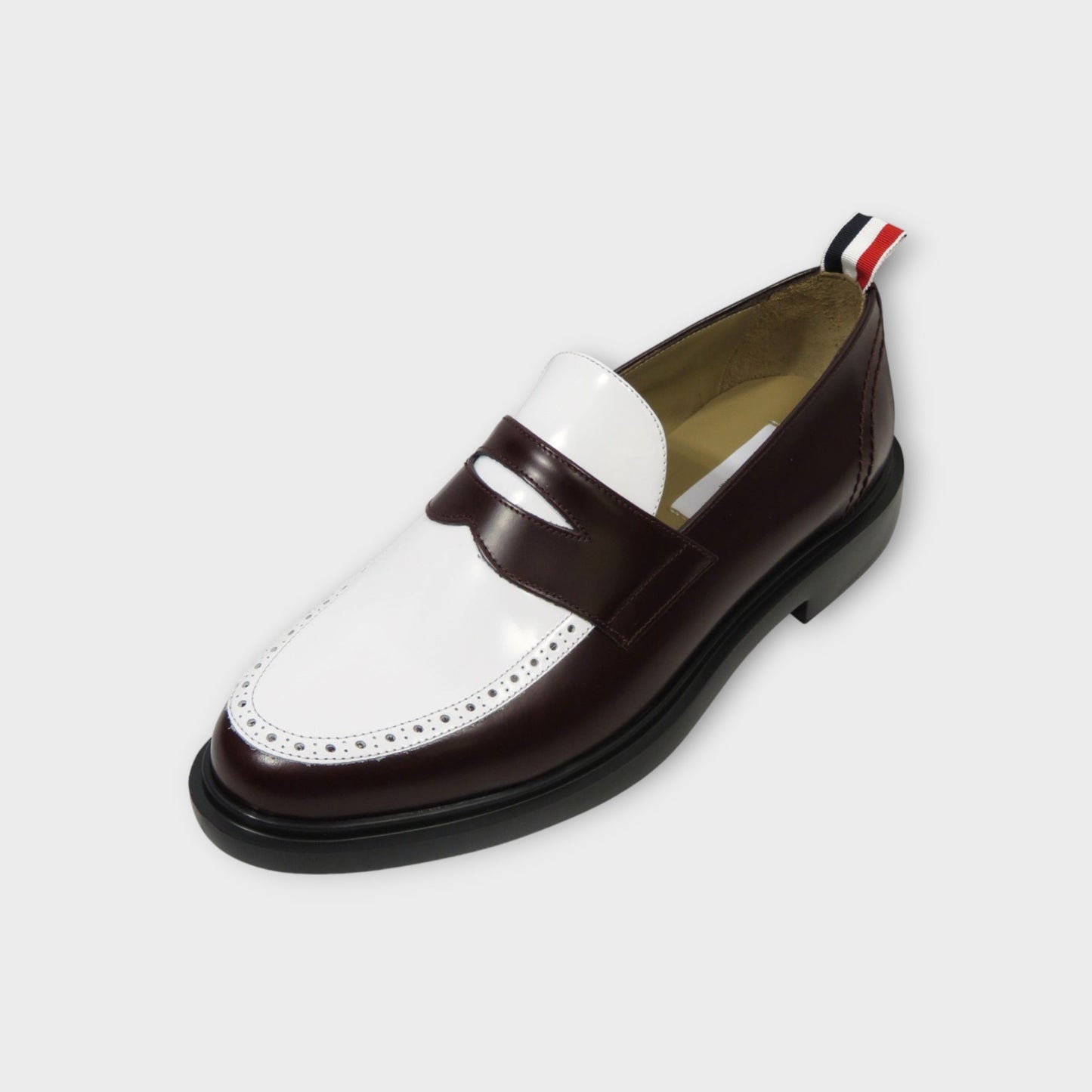THOM BROWNE CLASSIC PENNY LOAFER W/ LIGHTWEIGHT RUBBER SOLE IN SOFT SPAZZOLATO