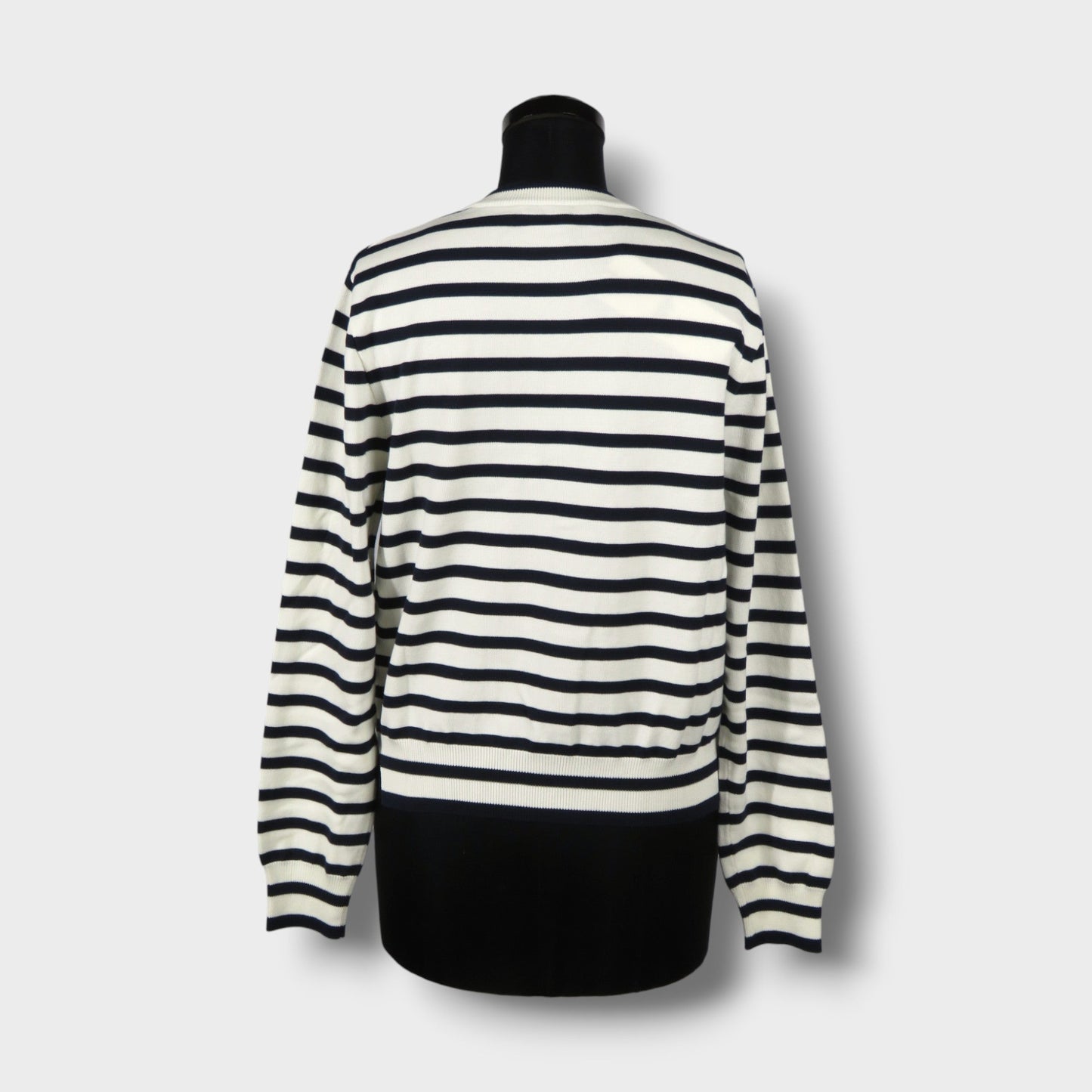 MAISON KITSUNÉ FOX HEAD INTARSIA REGULAR STRIPED CARDIGAN