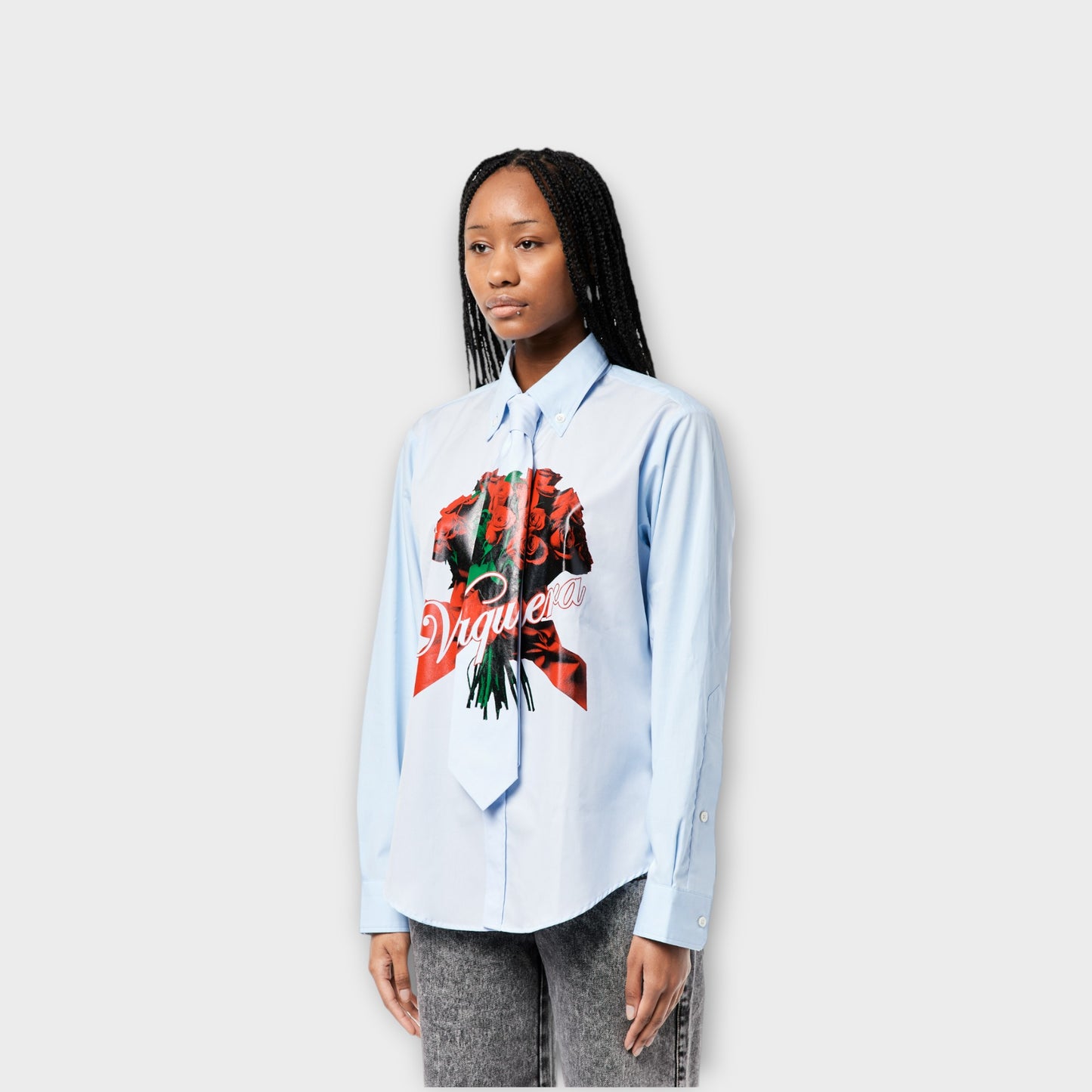 Vaquera BUTTON DOWN AND TIE ROSE BOUQUET SHIRT WOVEN