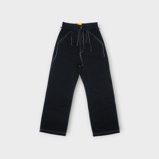 AIREI CONTRAST STITCH BIG FIT DENIM TROUSERS WOVEN