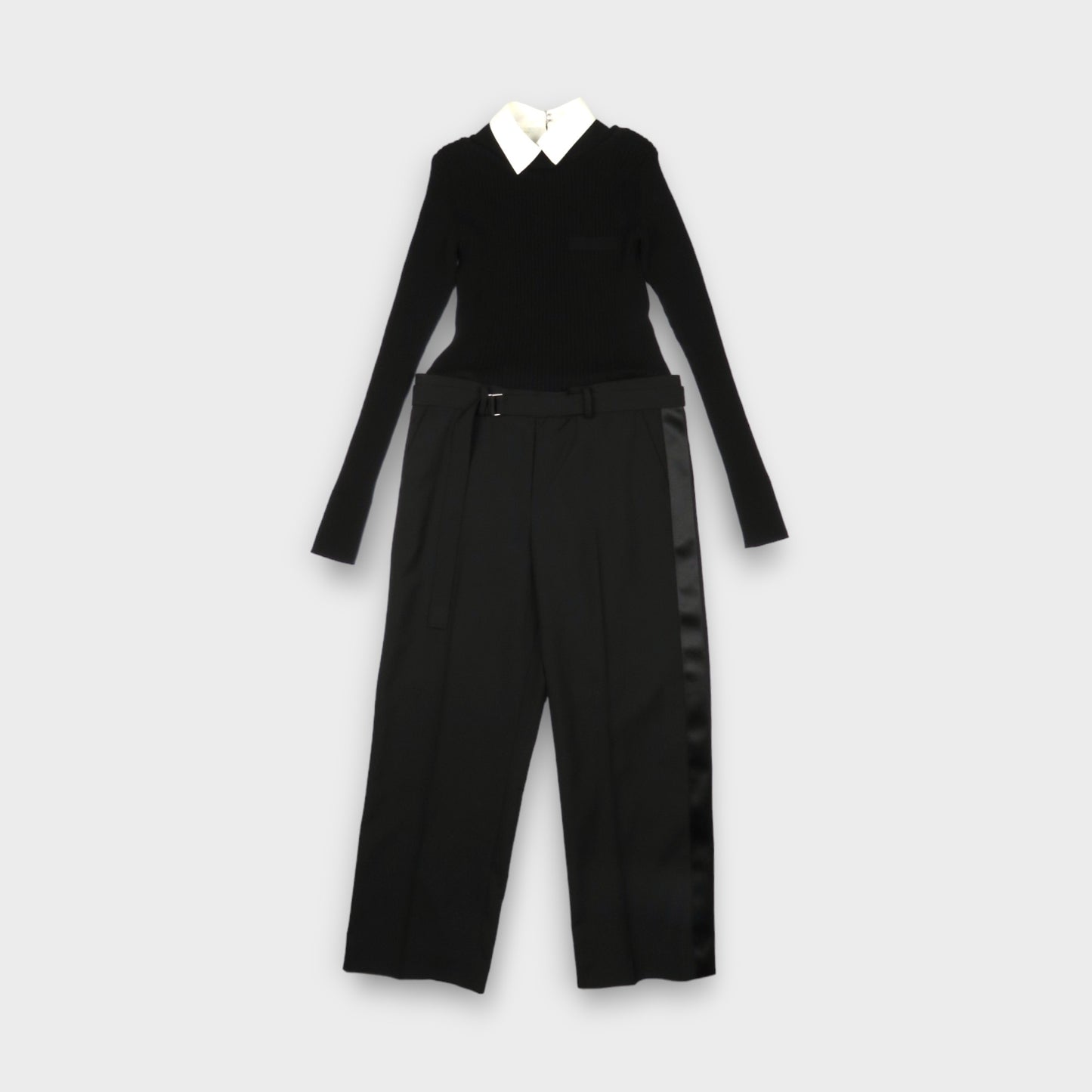sacai Suiting × Knit Jumpsuit