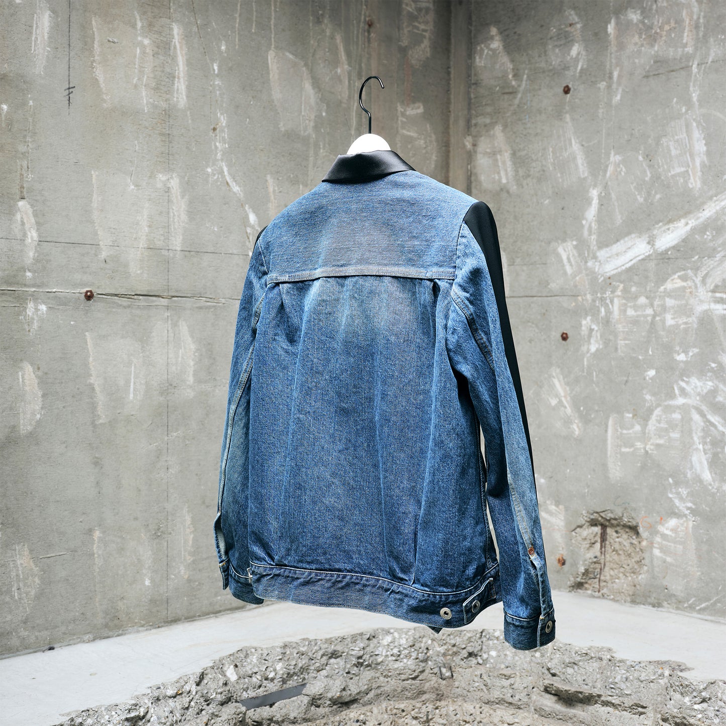 sacai WOMEN Wool Suiting x Denim Jacket