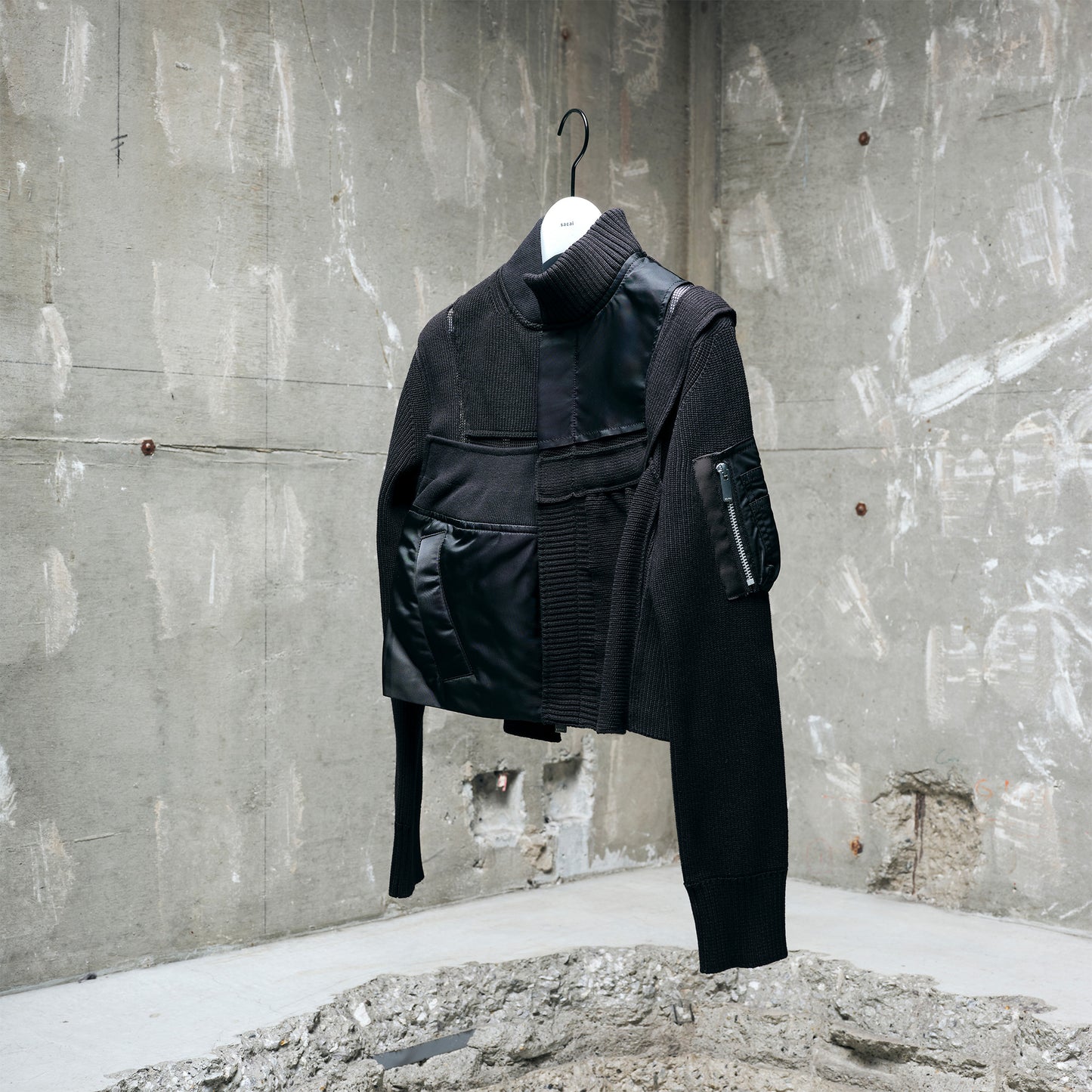 sacai WOMEN Nylon Twill x Knit Blouson