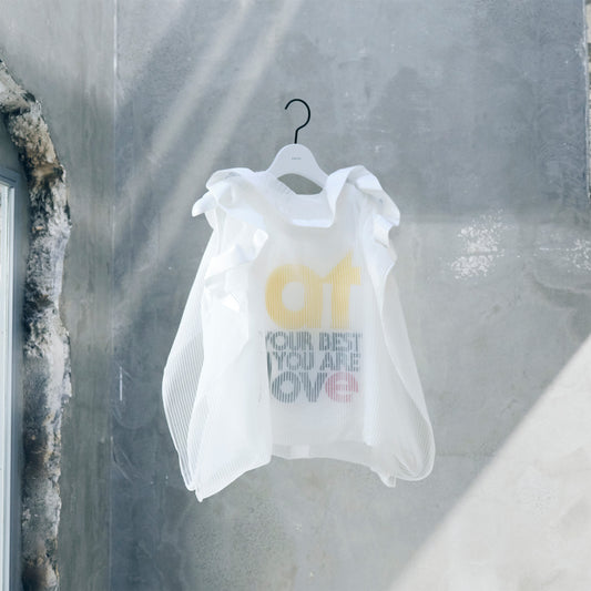 sacai WOMEN Satin x Chiffon Embroidery Pullover