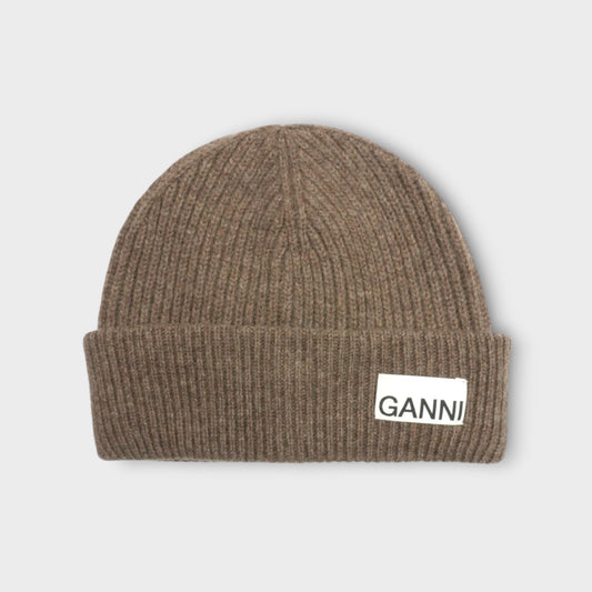 GANNI Light Structured Rib Knit Beanie