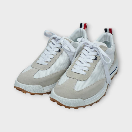THOM BROWNE TECH RUNNER ON TECH RUNNER SOLE W/ RWB SOLE IN MESH