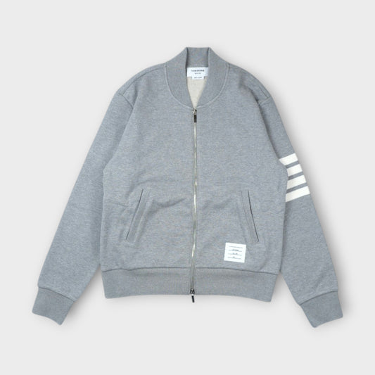 THOM BROWNE BOMBER IN CLASSIC LOOPBACK W/ ENGINEERED 4BAR STRIPE