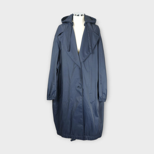 THOM BROWNE COCOON WIND BREAKER W/ DETACHABLE HOOD IN POLY COTTON TECH