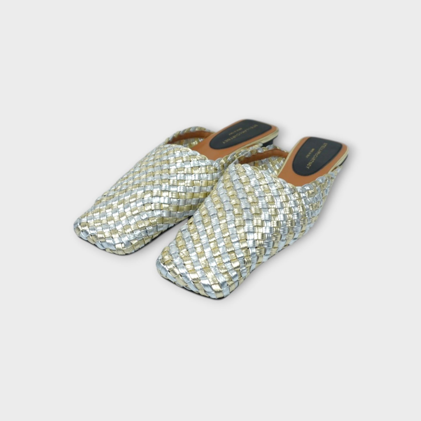 STELLA McCARTNEY SLIPPER METALLIC WOVEN ALTER MAT