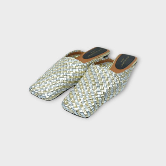 STELLA McCARTNEY SLIPPER METALLIC WOVEN ALTER MAT