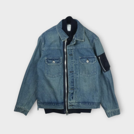 sacai Denim x Nylon Twill Jacket