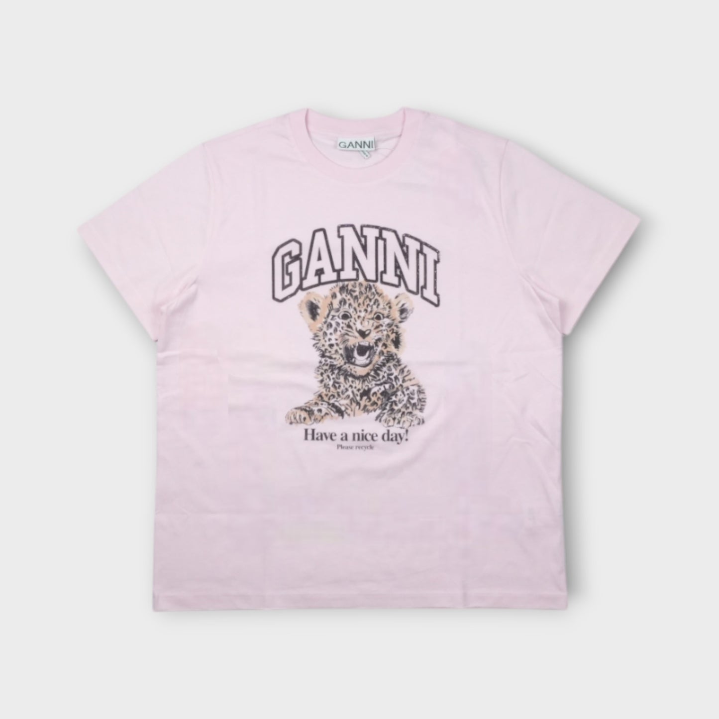 GANNI Basic Jersey Leopard Relaxed T-shirt