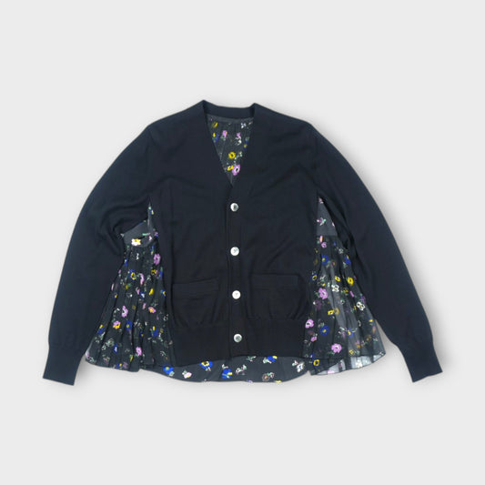 sacai WOMEN Floral Print x Cotton Knit Cardigan