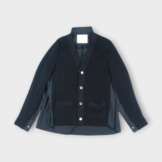 sacai WOMEN Cotton Knit x Cotton Poplin Cardigan