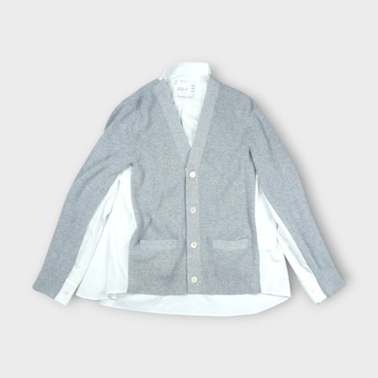 sacai WOMEN Cotton Knit x Cotton Poplin Cardigan