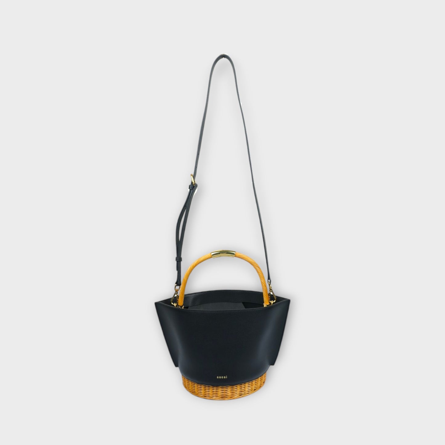 sacai Leather x Rattan Basket Medium