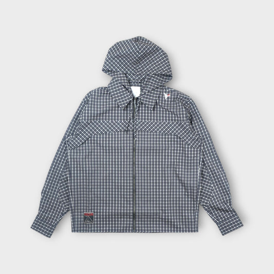 ROA Aair Flovreave Printed Check Long Sleeve Hooded Shirt