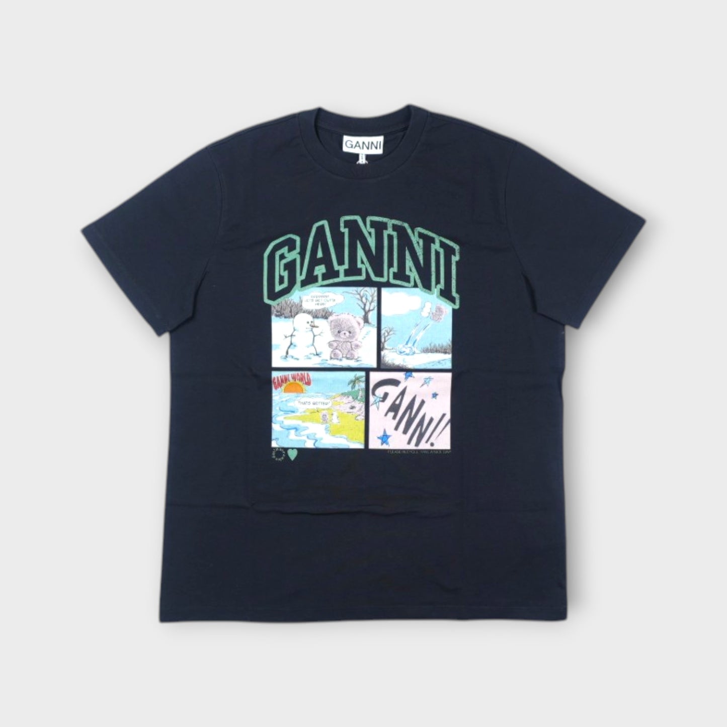 GANNI Basic Cotton Jersey Bear Comic Teddy