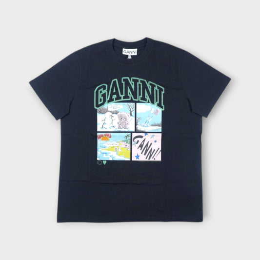 GANNI Basic Cotton Jersey Bear Comic Teddy