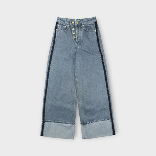 GANNI Rigid Denim Double Fly Baggy Jeans
