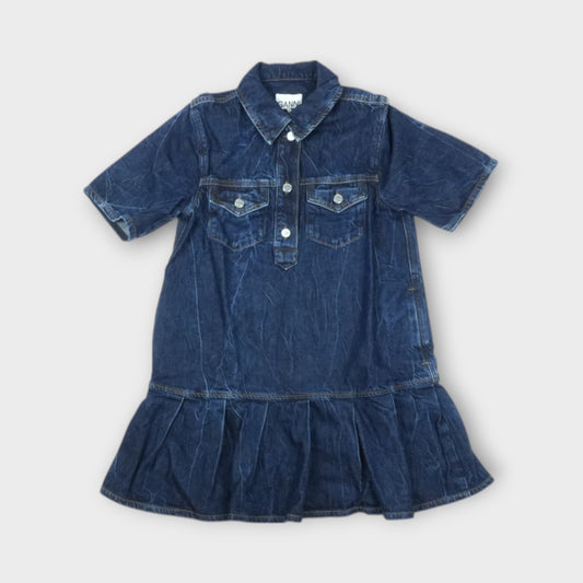 GANNI Crinkled Future Denim Mini Dress