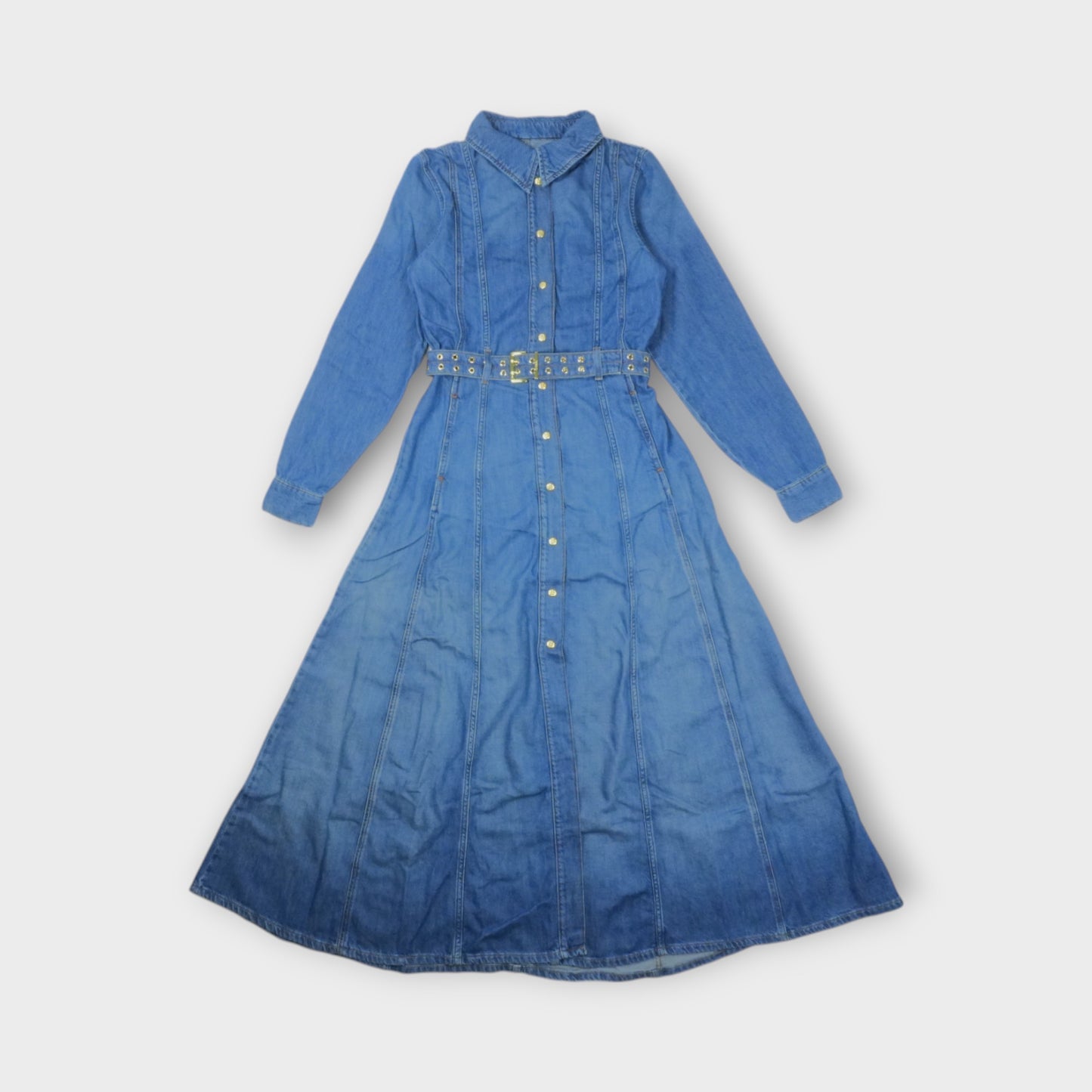 GANNI Light Denim Maxi Dress