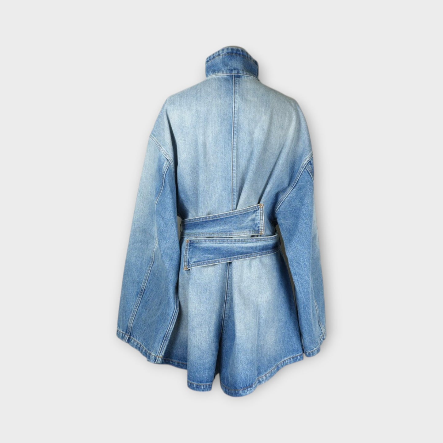 ALAÏA SHORT JUMPSUIT RAW DENIM