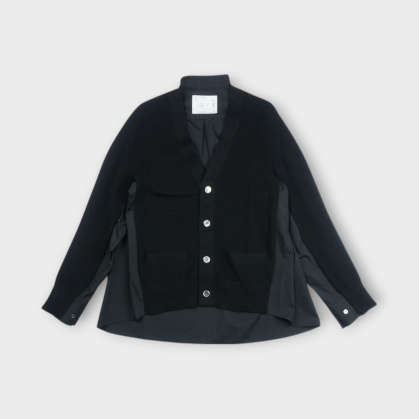 sacai Cotton Knit x Cotton Poplin Cardigan