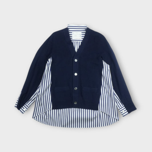 sacai Cotton Knit x Cotton Poplin Cardigan