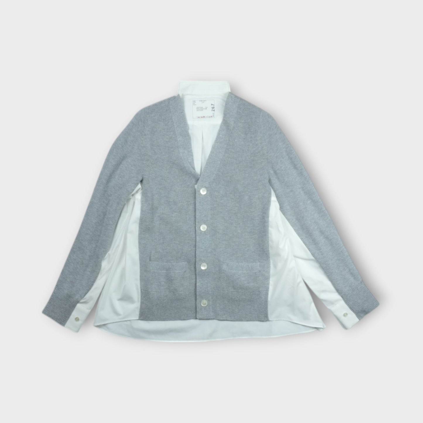 sacai Cotton Knit x Cotton Poplin Cardigan