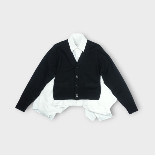 sacai Cotton Poplin x Knit Cardigan