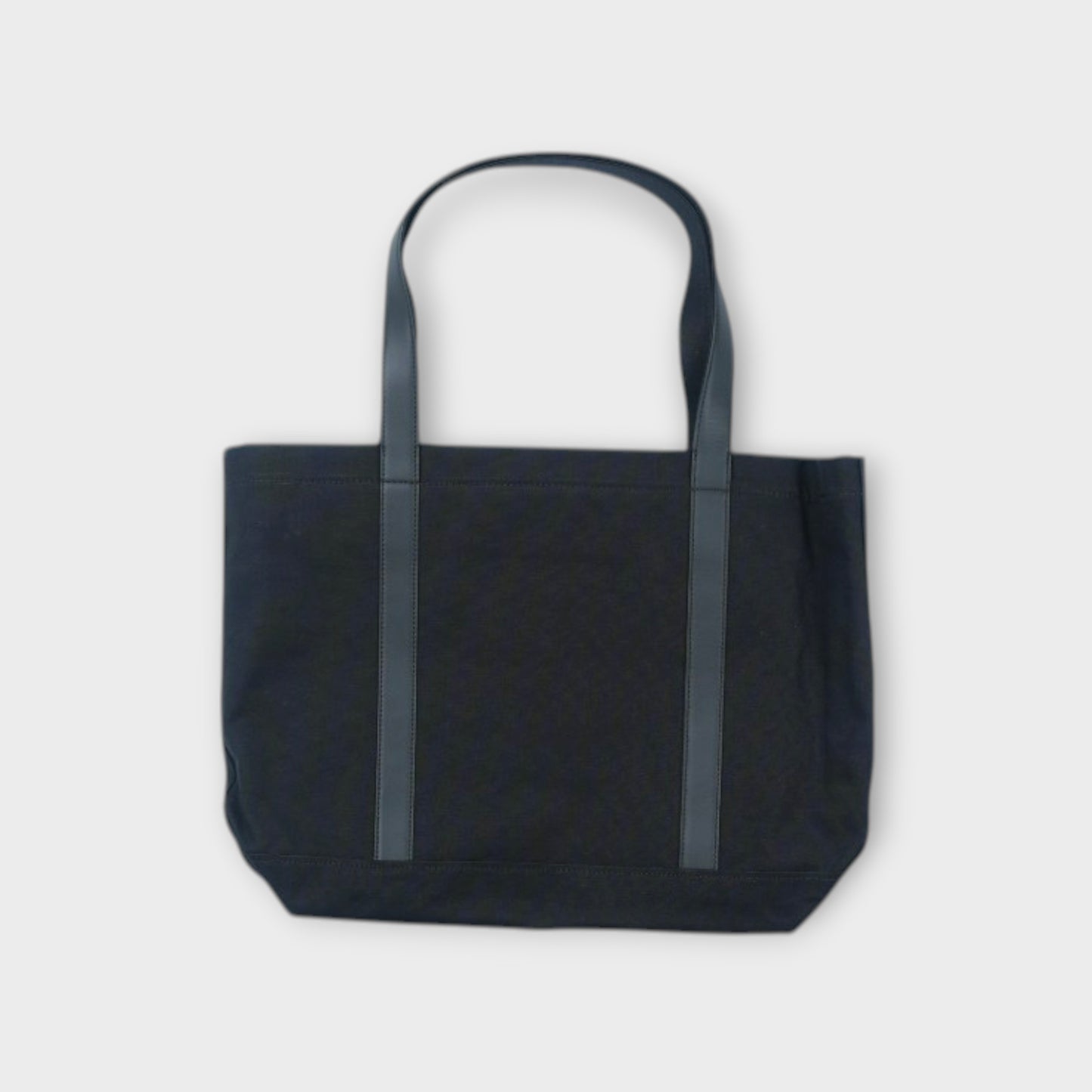 MAISON KITSUNÉ CANVAS AND LEATHER LARGE TOTE