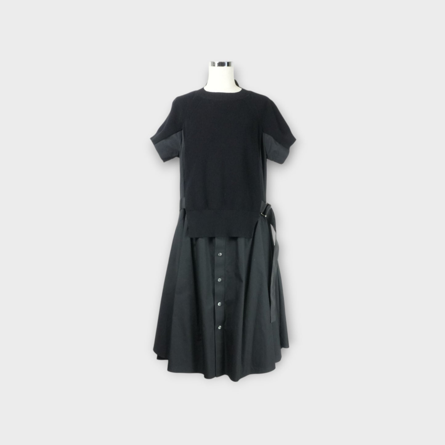 sacai Cotton Knit x Cotton Poplin Dress