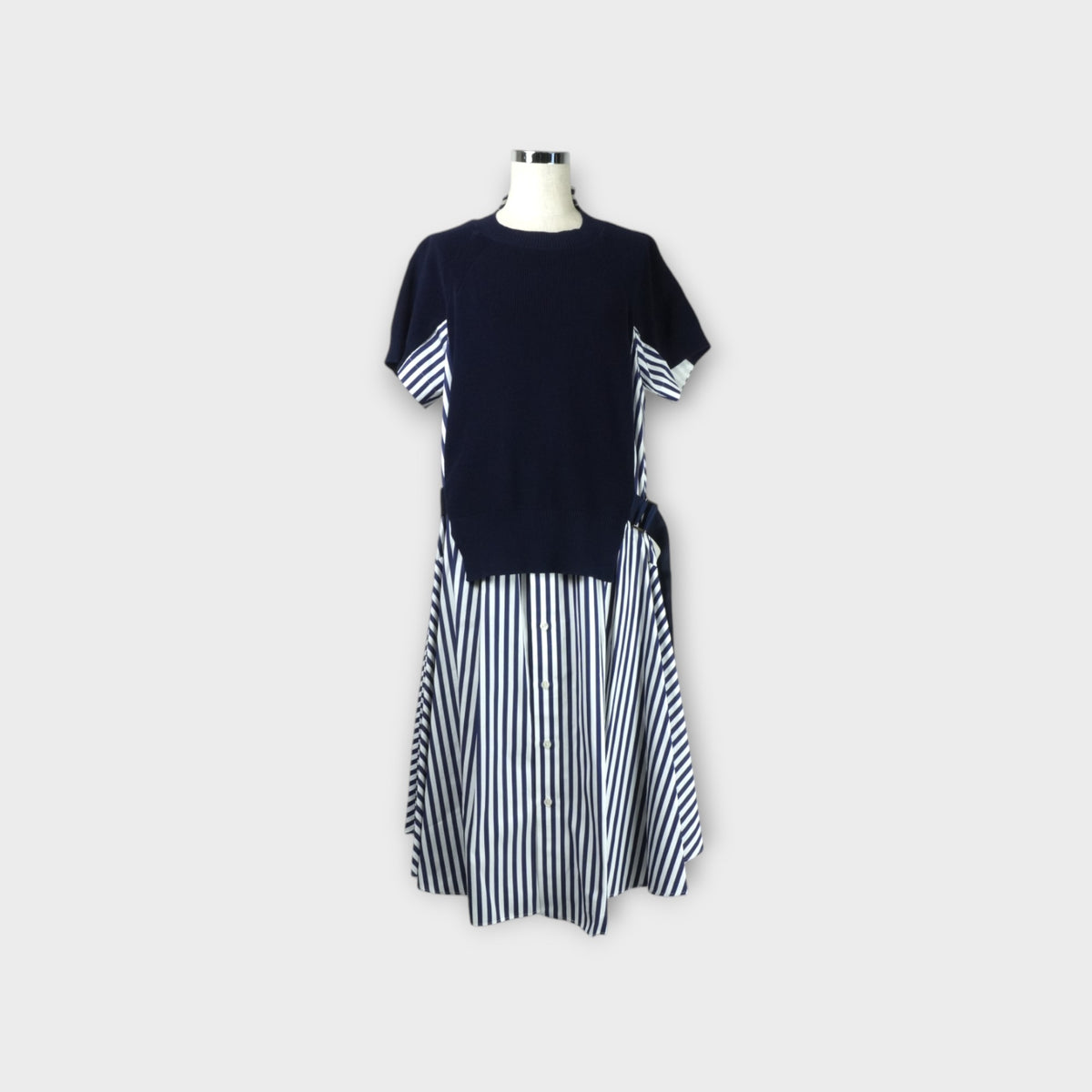 sacai Cotton Knit x Cotton Poplin Dress – mou by ACROPOLIS