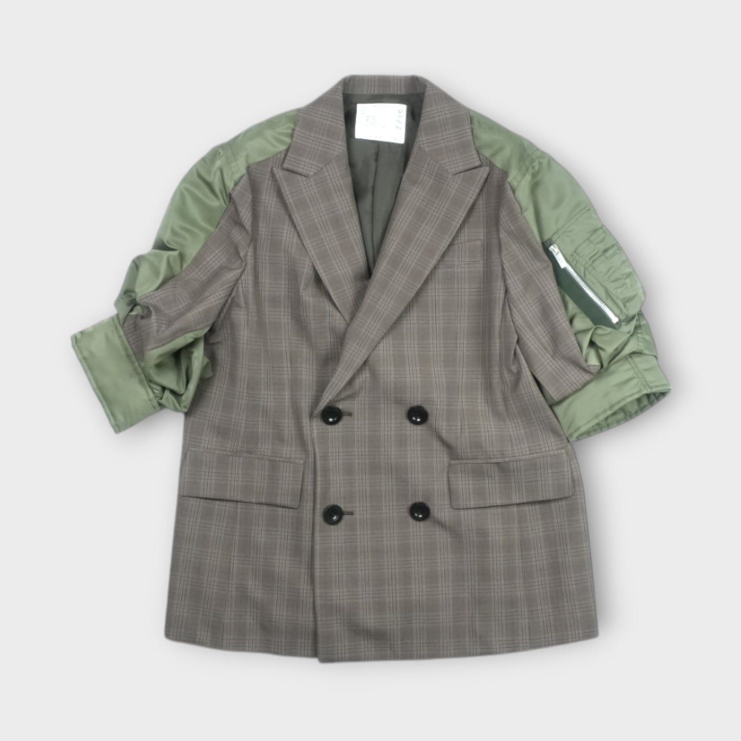 sacai Wool Silk Suiting x Nylon Twill Jacket