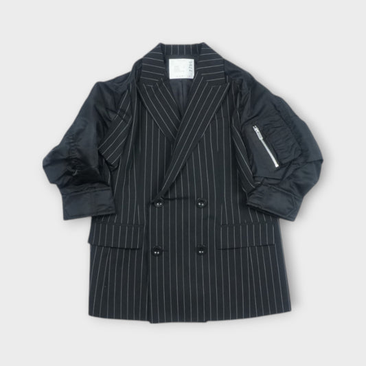 sacai Wool Silk Suiting x Nylon Twill Jacket