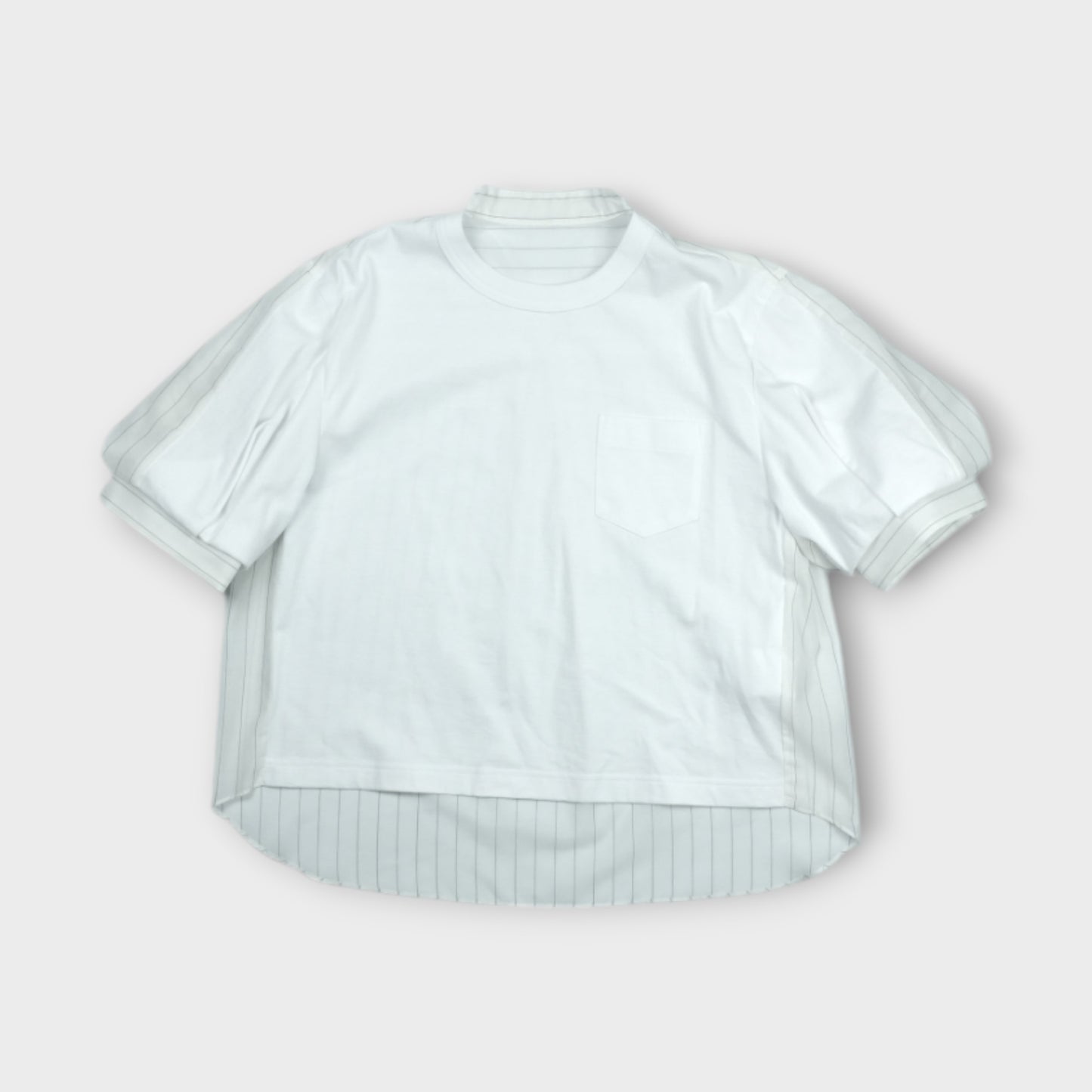 sacai Spun Organza x Cotton Jersey T-Shirt