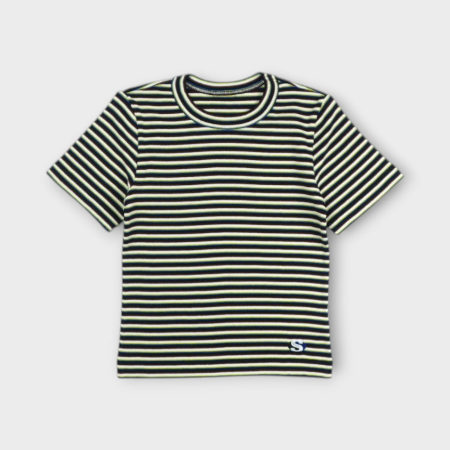 sacai WOMEN Stripe Cotton Rib T-Shirt