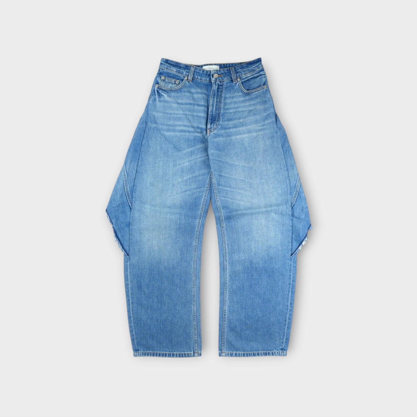 STELLA McCARTNEY MID WAIST RELAXED CURVE DECONSTRUCTED JEANS