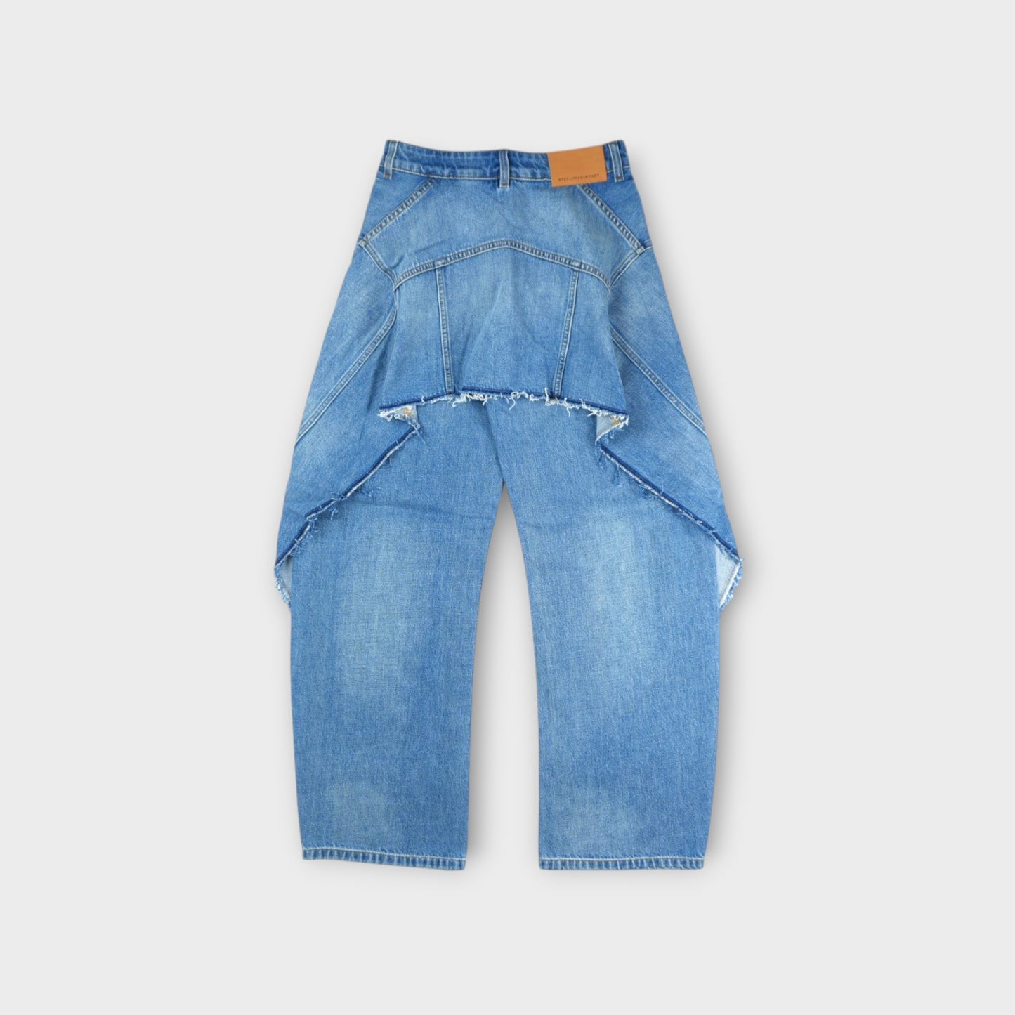 STELLA McCARTNEY MID WAIST RELAXED CURVE DECONSTRUCTED JEANS