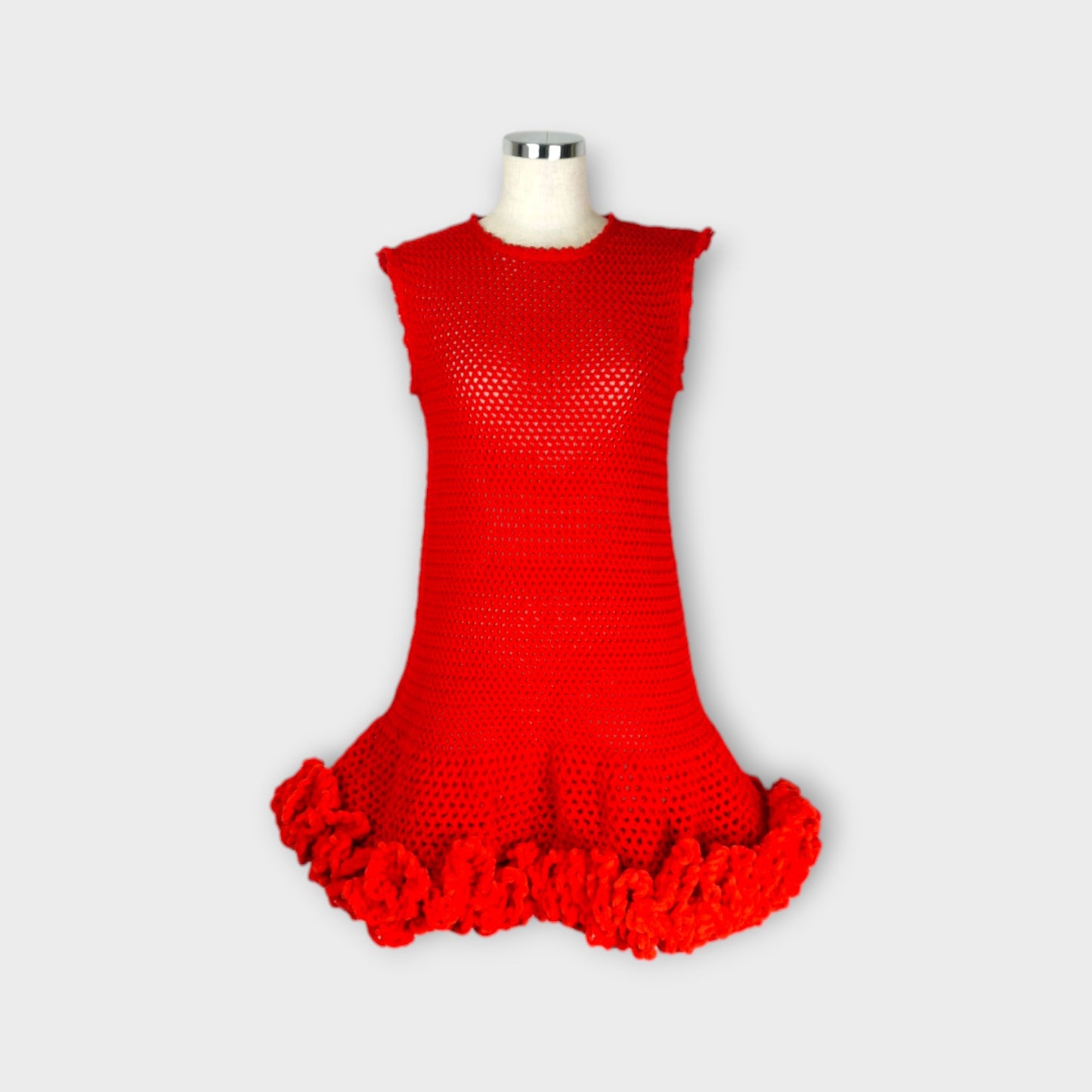 STELLA McCARTNEY NATURE FLOW OPEN KNIT MINI DRS