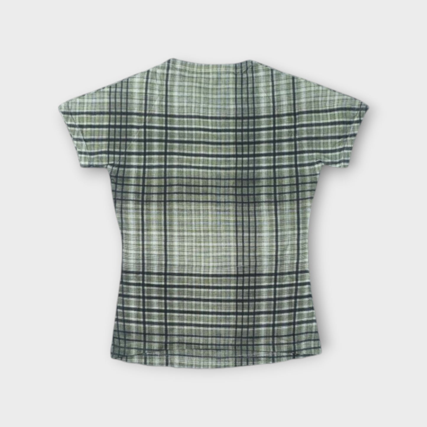 ROA Taba Printed Check Baby Tee