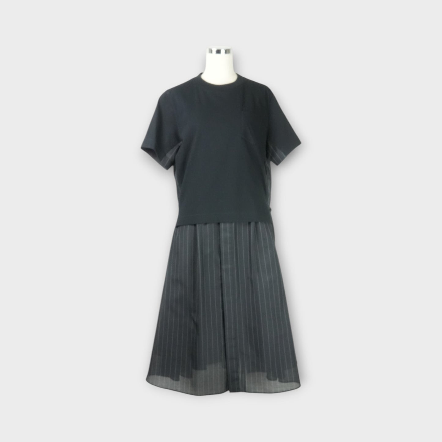 sacai Spun Organza x Cotton Jersey Dress