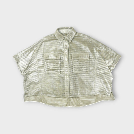 BRUNELLO CUCINELLI LEATHER BLOUSE