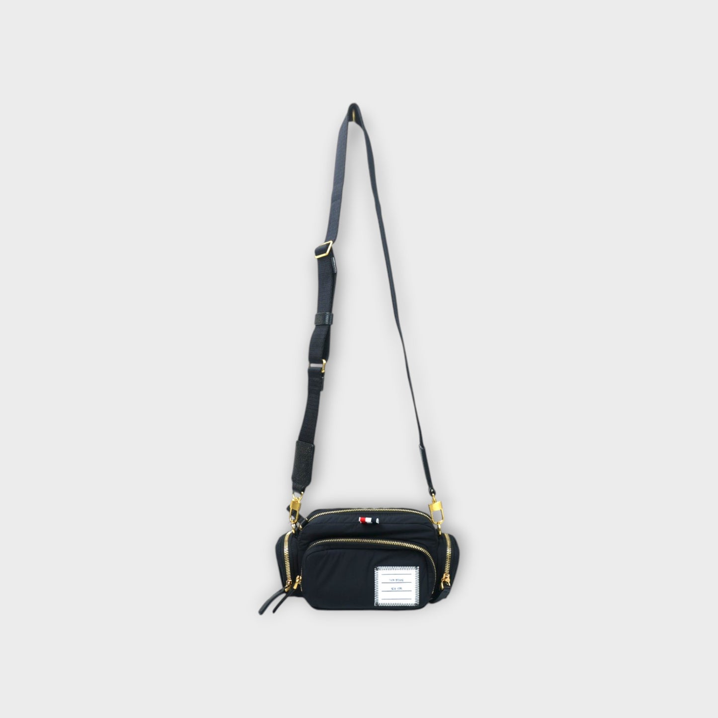THOM BROWNE MINI MULTI-POCKET CAMERA BAG IN POLY TWILL