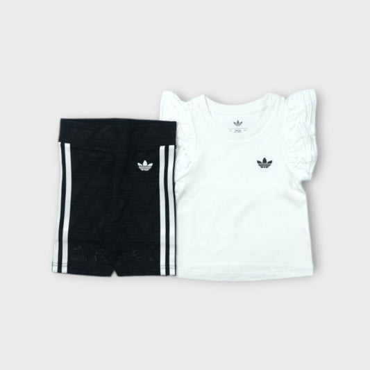 adidas KIDS Lace Cycling Shorts and Short-Sleeve T-Shirt Set