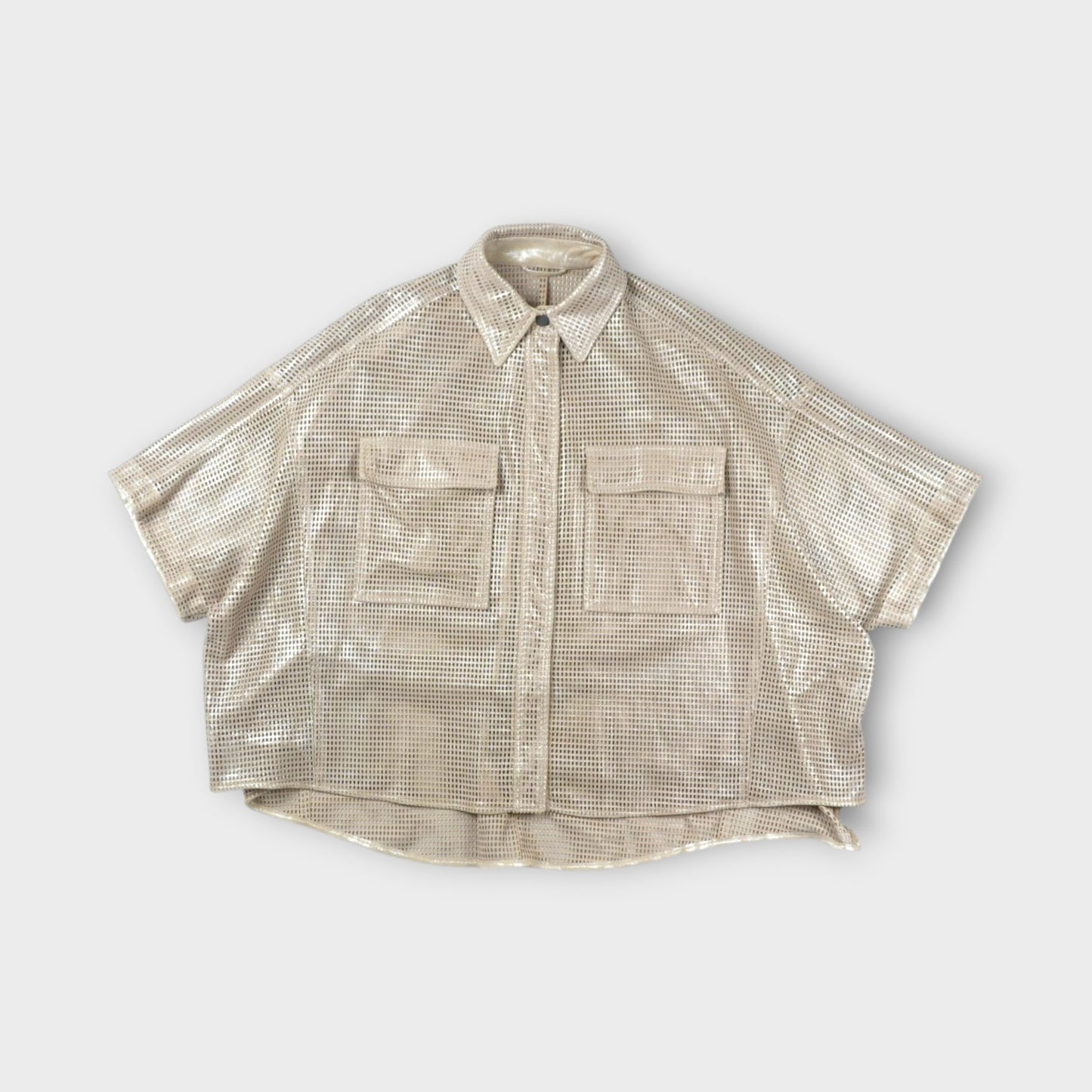 BRUNELLO CUCINELLI LEATHER BLOUSE