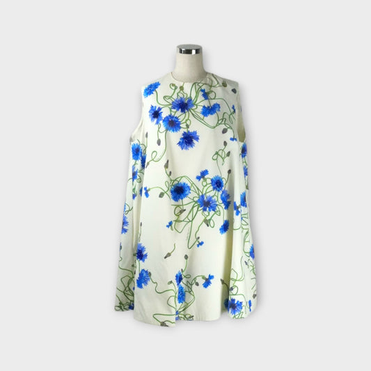 STELLA McCARTNEY EMB FLORAL PRINT A-LINE DRESS