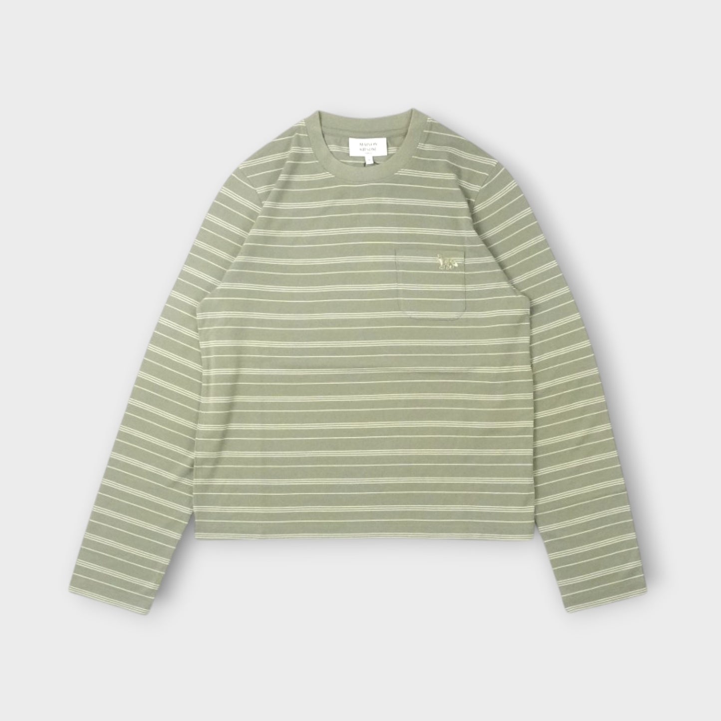 MAISON KITSUNÉ STRIPED LONG SLEEVE REGULAR TEE-SHIRT