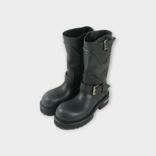 BALENCIAGA VENOM BOOTIE LEATHER/BUCKLES